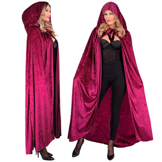 Widmann Vínový sametový plášť s kapucí