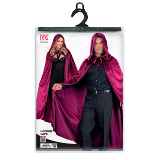 Widmann Vínový sametový plášť s kapucí