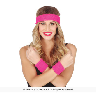 Čelenka s pásky na zápästie - ružové