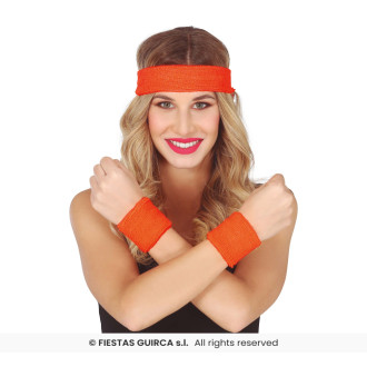 Čelenka s pásky na zápästie - oranž