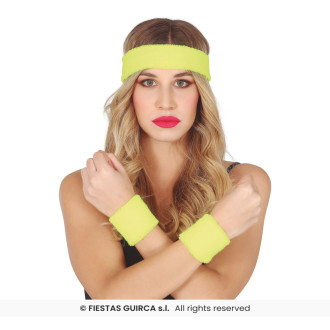 Čelenka s pásikmi na zápästie - žltá