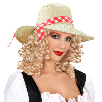 Widmann Slaměná klobouk farmářka s červenou stuhou