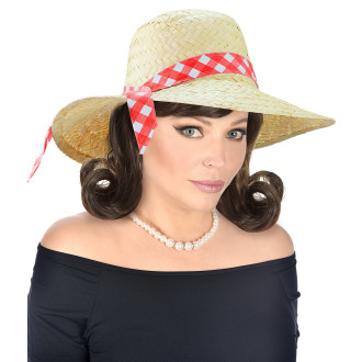 Widmann Slaměná klobouk farmářka s červenou stuhou