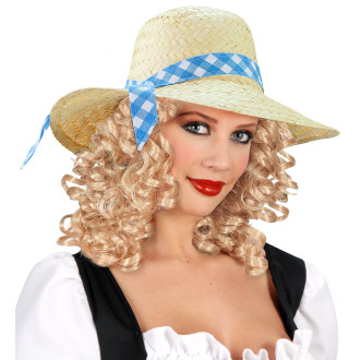 Widmann Slaměná klobouk farmářka s modrou stuhou